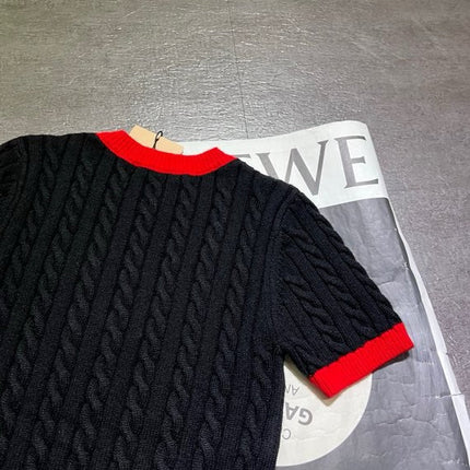 MIUMIU SHORT-SLEEVE KNIT SWEATER 530