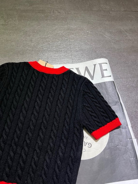 MIUMIU SHORT-SLEEVE KNIT SWEATER 530