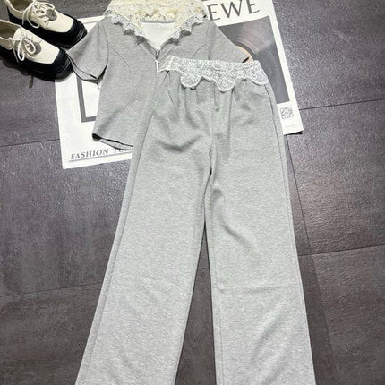 CELINE 26S LACE DETAIL HOODIE & PANTS SET 355