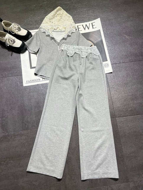 CELINE 26S LACE DETAIL HOODIE & PANTS SET 355