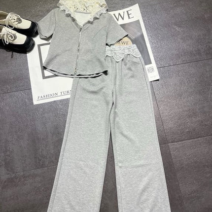 CELINE 26S LACE DETAIL HOODIE & PANTS SET 355