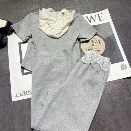 CELINE 26S LACE DETAIL HOODIE & PANTS SET 355