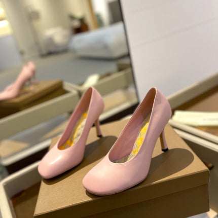 BURBERRY 26S HIGH HEELS 85 MM IN LIGHT PINK CALFSKIN