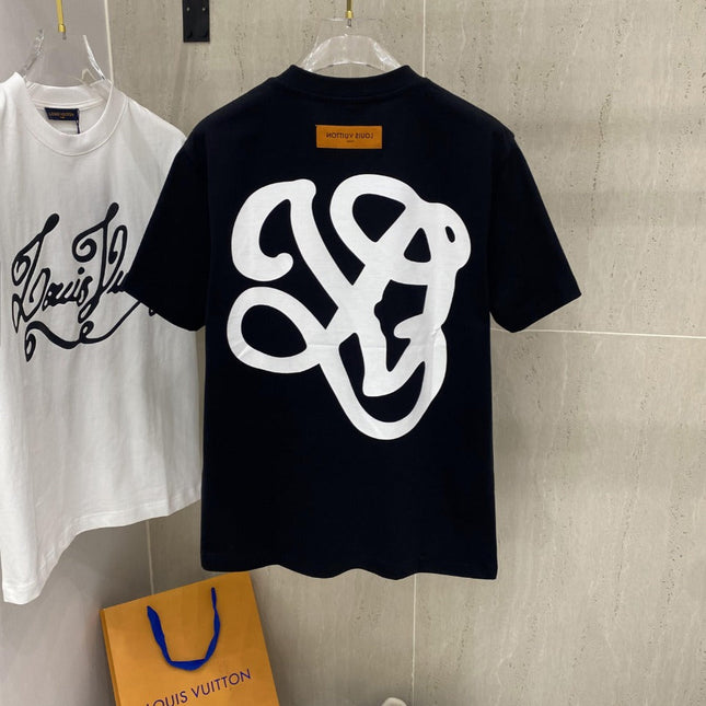 LV T-SHIRT IN BLACK COTTON 239616