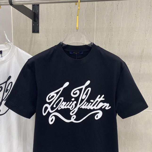 LV T-SHIRT IN BLACK COTTON 239616