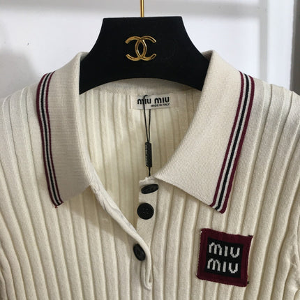 MIUMIU SHORT-SLEEVE KNIT TOP STYLE 294