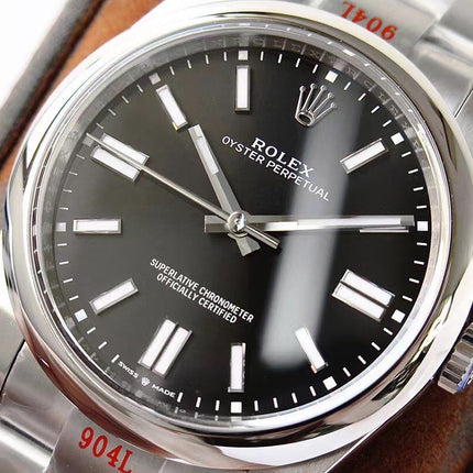 OYSTER PERPETUAL 41 STAINLESS STEEL BLACK DIAL